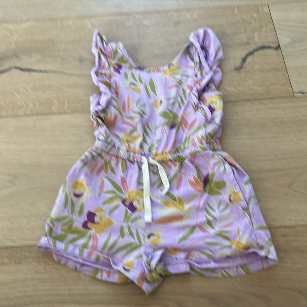 Tea collection Flutter Sleeve Romper Girls 3 floral